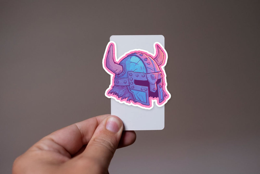 Blue Viking Horned Helmet Sticker