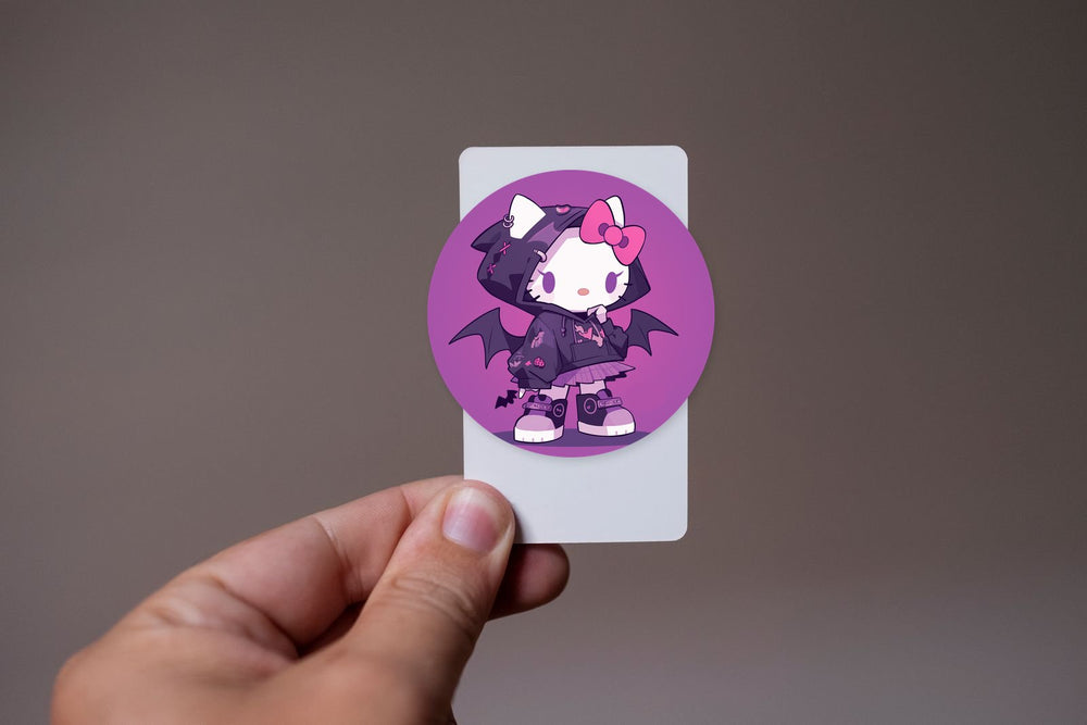Hello Kitty Gothic Bat Hoodie Sticker