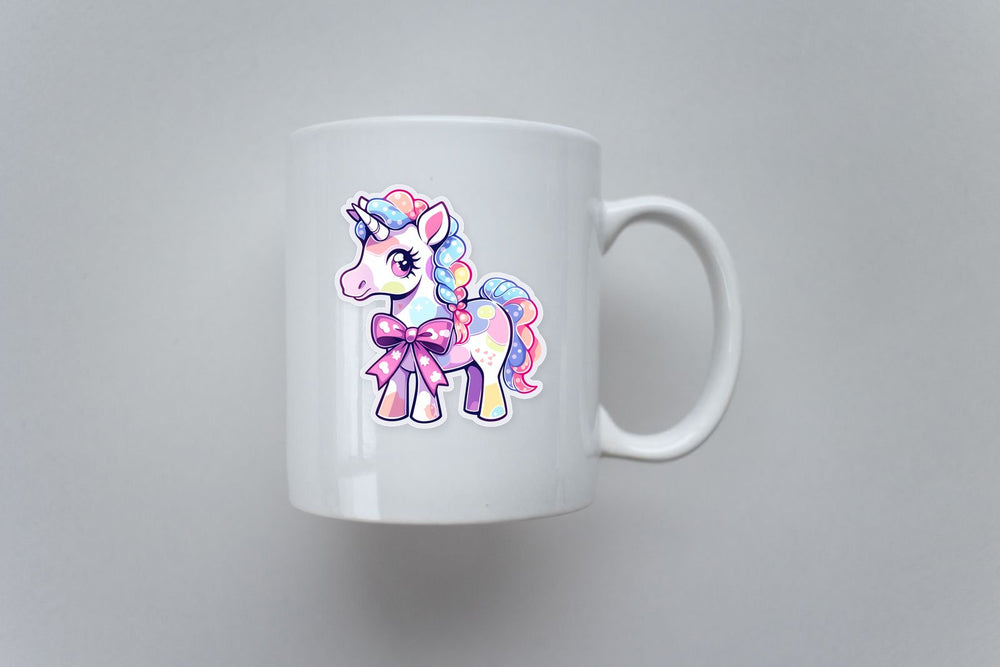 Toy Unicorn with Bow Sticker