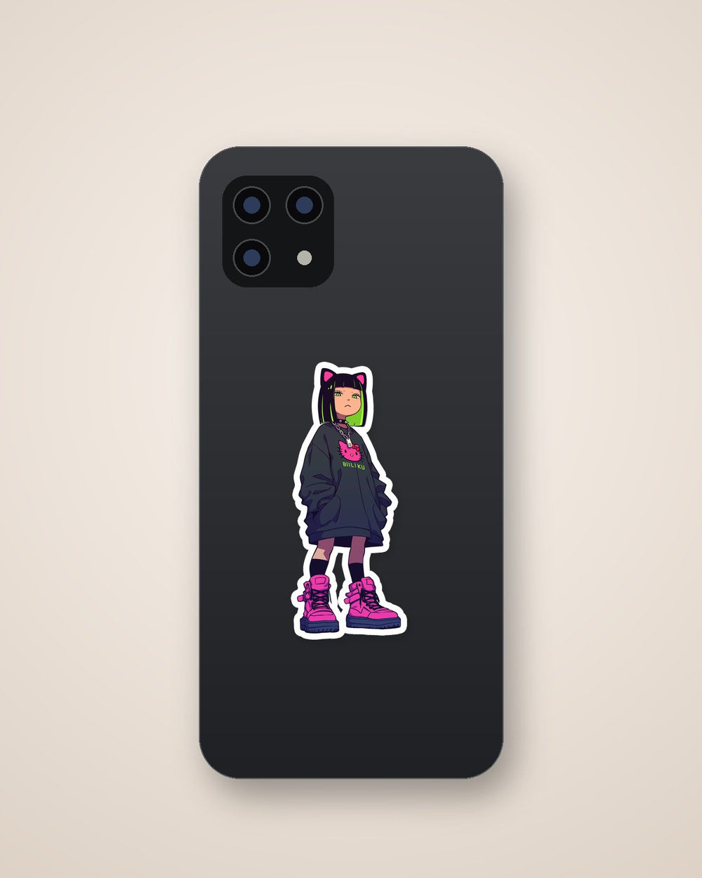 Hello Kitty Billie Eilish Style Streetwear Sticker