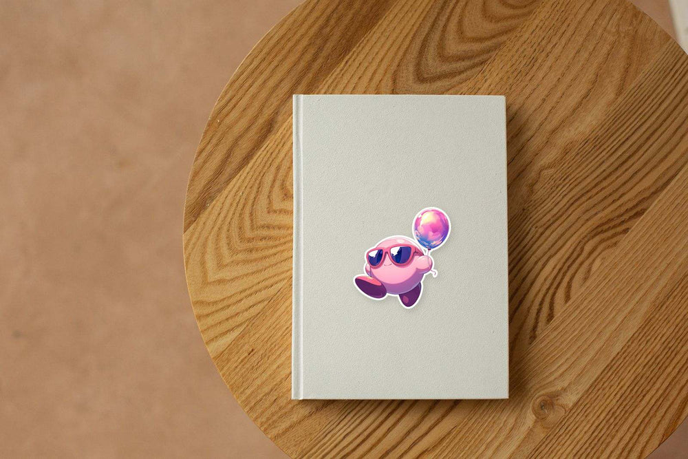 Kirby Sunglasses Balloon Sticker