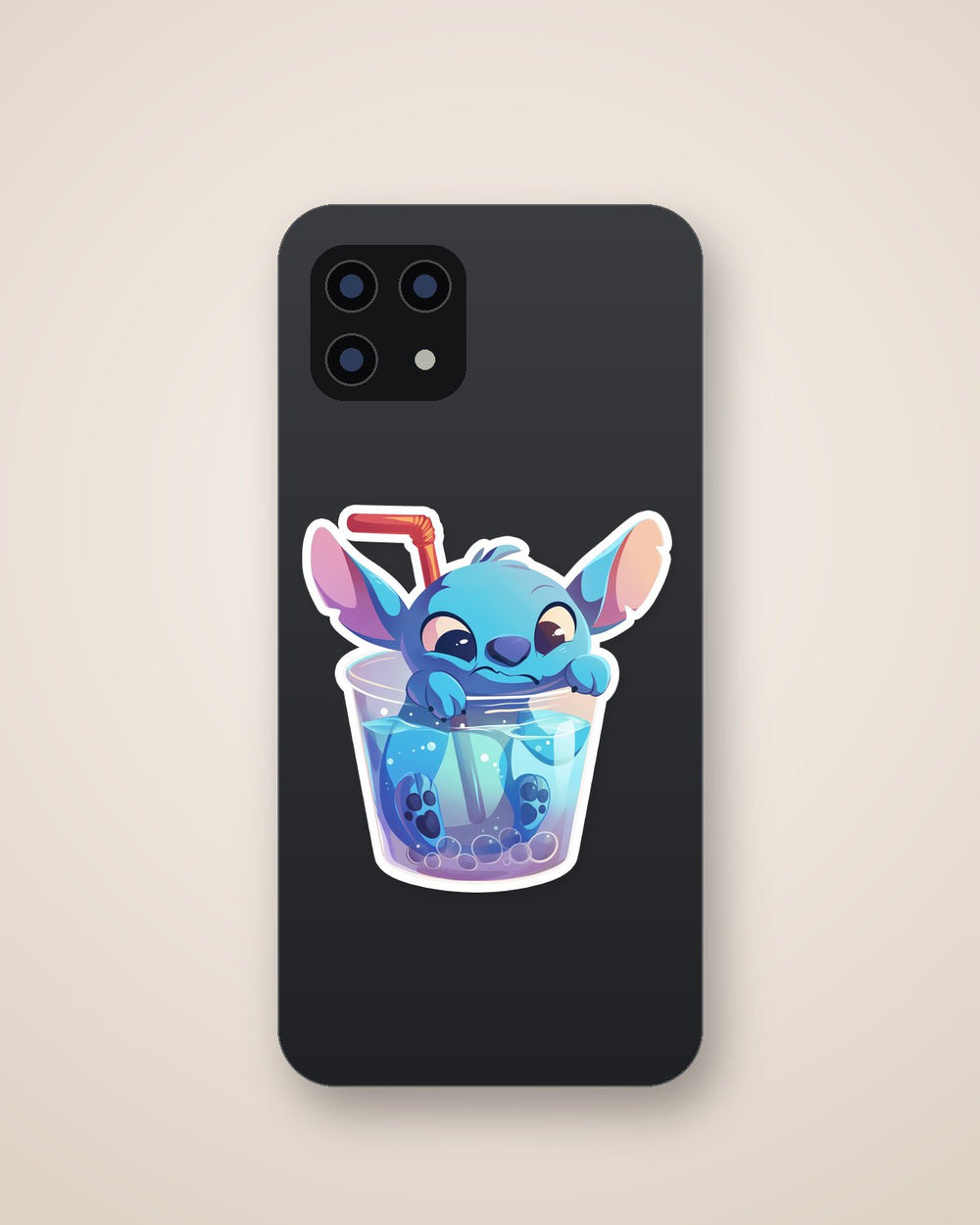Stitch in Bubble Tea Cup Sticker
