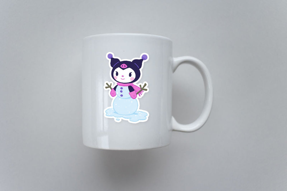 Kawaii Kuromi Snowman Winter Sticker