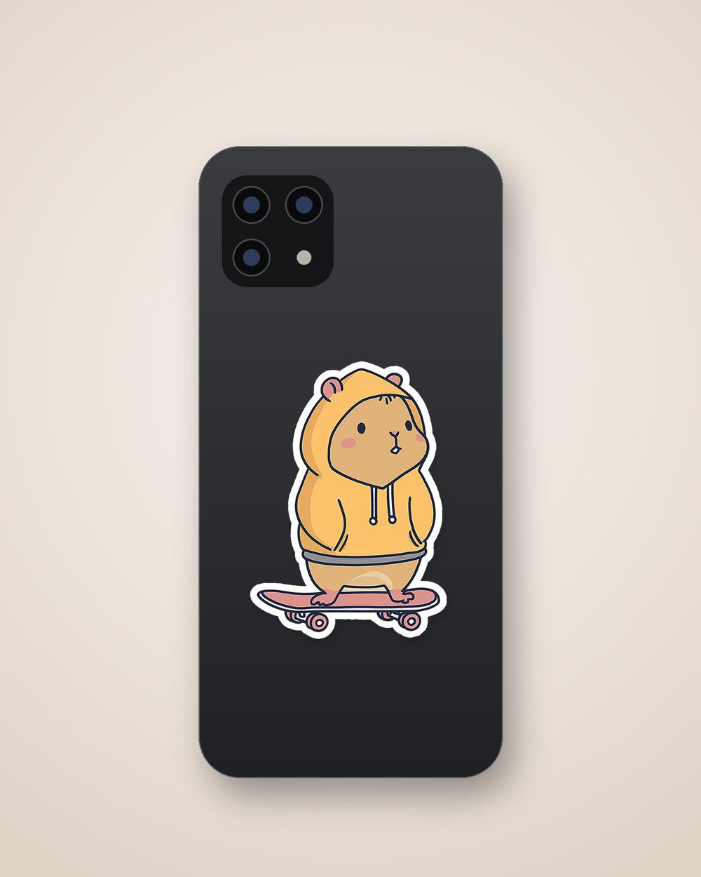 Hamster Hoodie Skateboard Cute Sticker