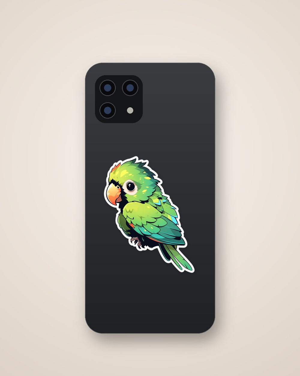Green Parrot Aesthetic Sticker