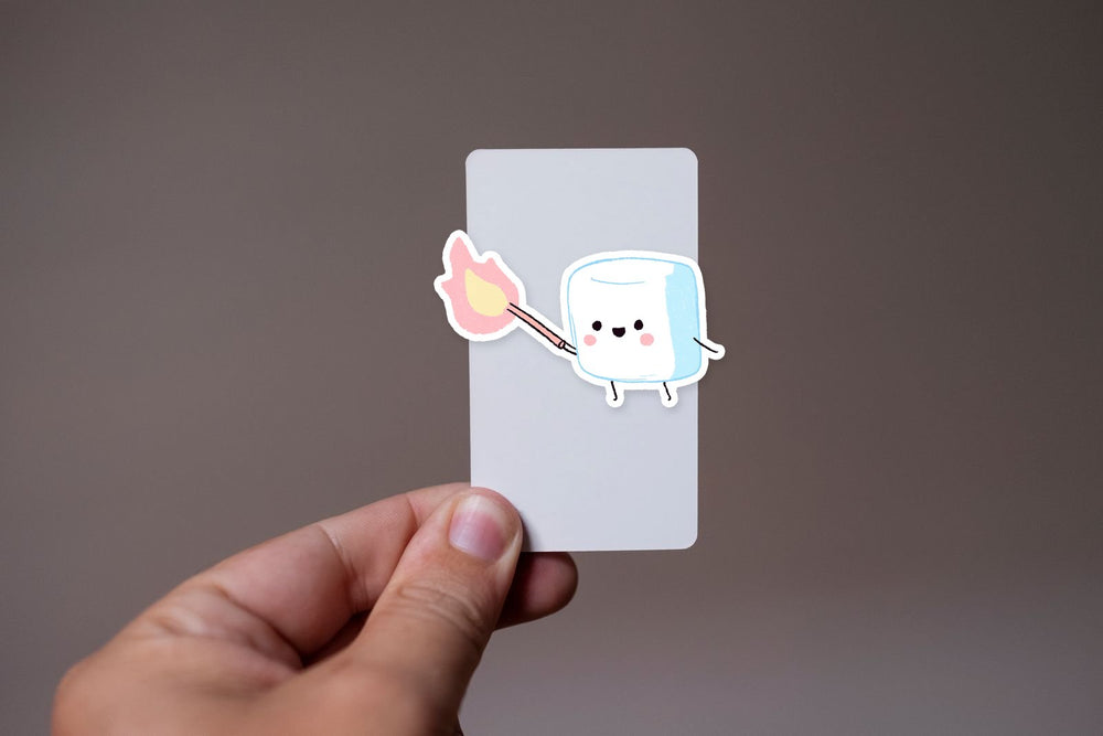 Magic Marshmallow with Flame Kawaii Sticker