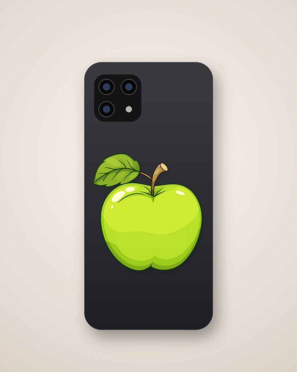 Green Apple Cartoon Style Clipart