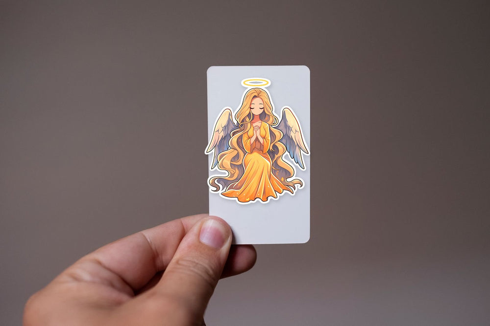 Beautiful Angelic Girl with Halo Sticker
