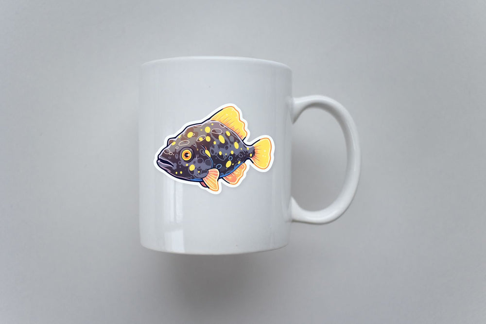 Flounder with Yellow Fins Art Sticker