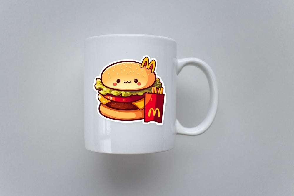 Kawaii Hamburger Fries Fast Food Sticker