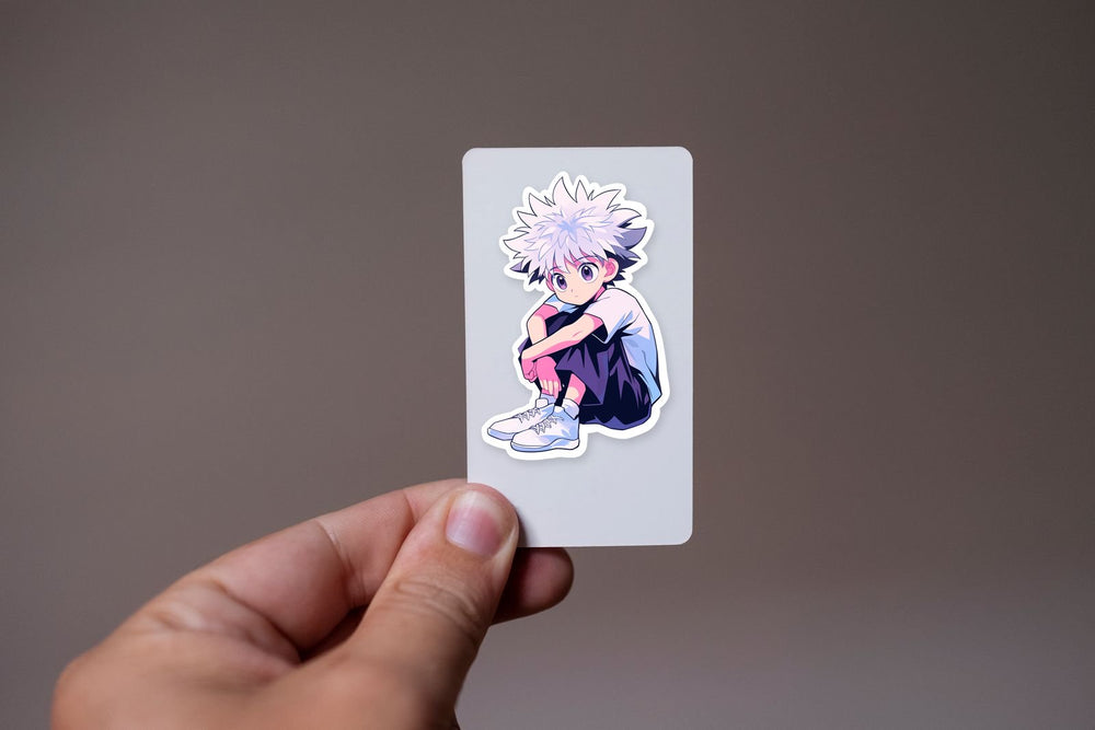 Aesthetic Killua Zoldyck Sitting Sticker