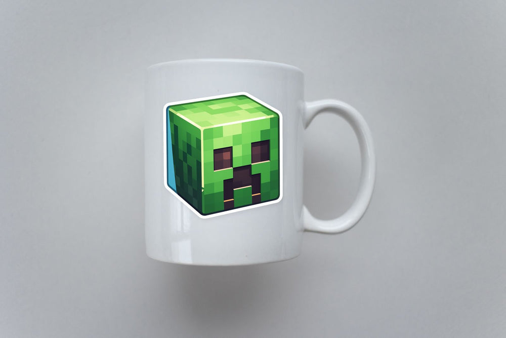 Minecraft Creeper Cube Head Sticker