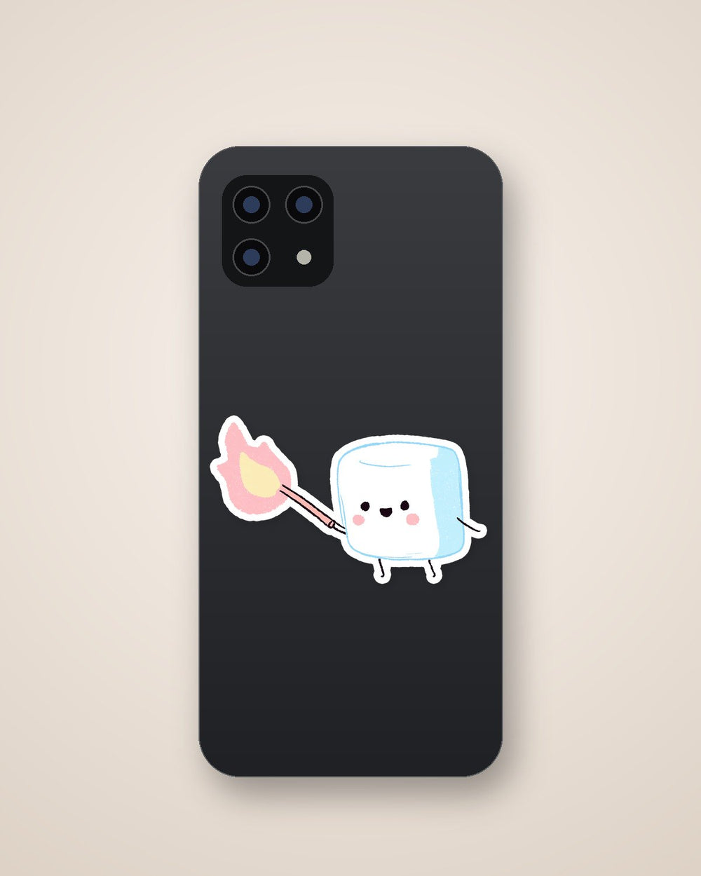 Magic Marshmallow with Flame Kawaii Sticker