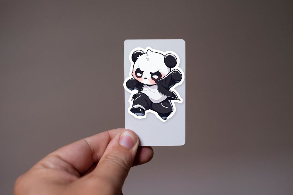 Cute Panda in Jacket Sticker