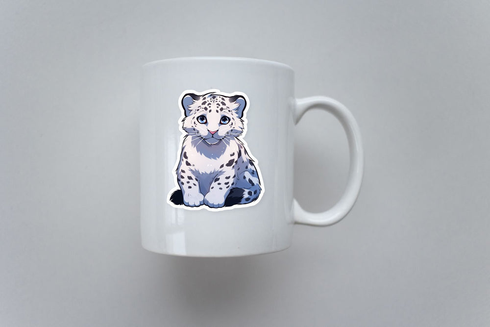 Baby Snow Leopard Aesthetic Sticker