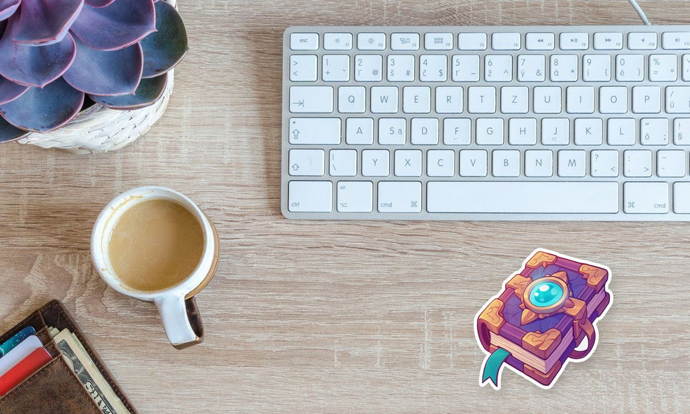 Magic Book Gem Cover Sticker