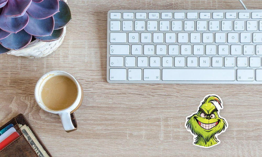 Smiling Grinch Sticker