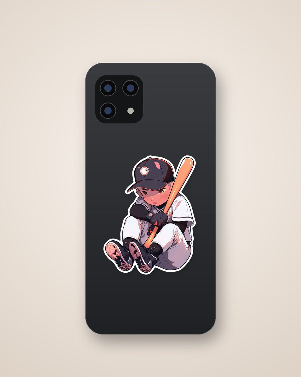 Shy Baseball Player Sticker