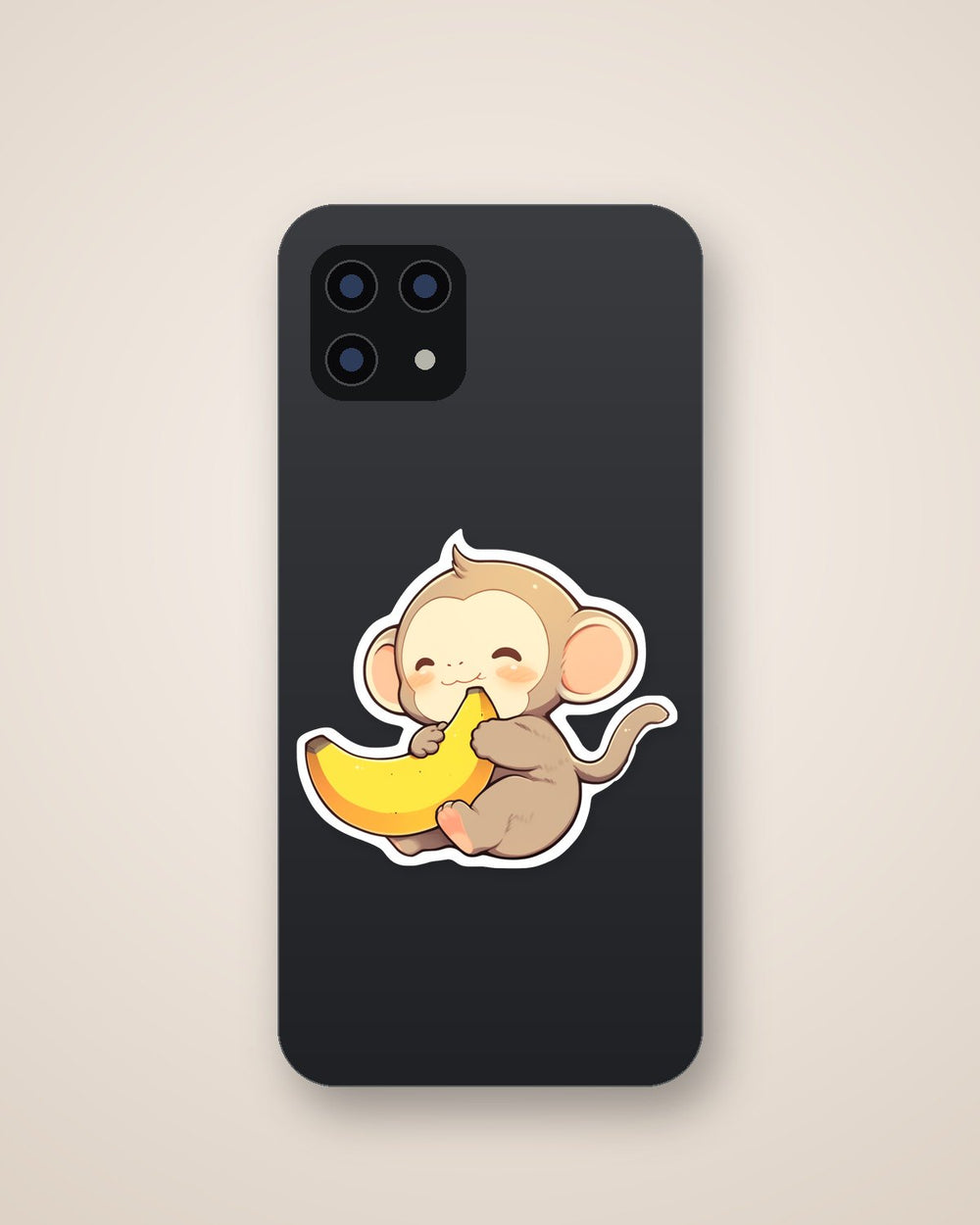 Cute Monkey with Banana Sticker