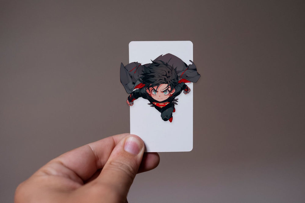 Cute Anime Superman Black Suit Sticker