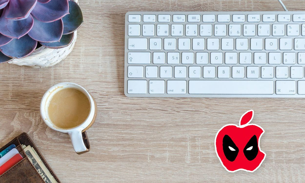 Deadpool Apple Logo Sticker