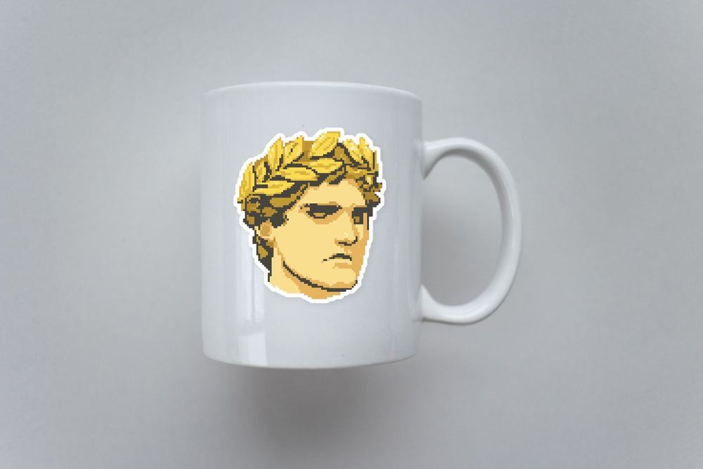 Pixel Roman Statue Laurel Crown Sticker
