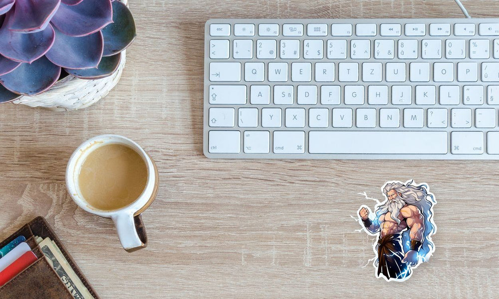 Aesthetic Zeus & Lightning Sticker