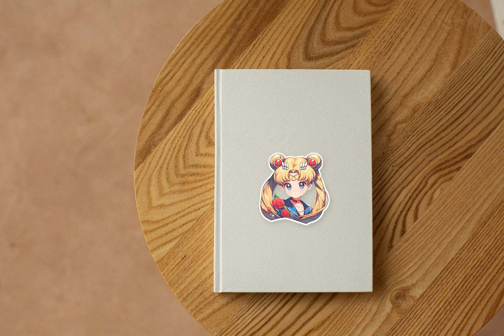 Sailor Moon with Roses Anime Sticker