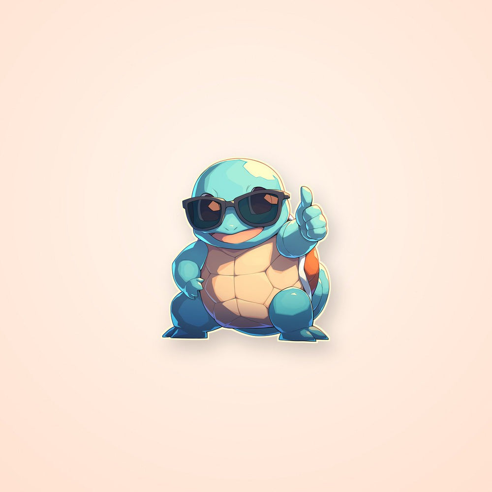 Squirtle Thumbs Up Sunglasses Sticker