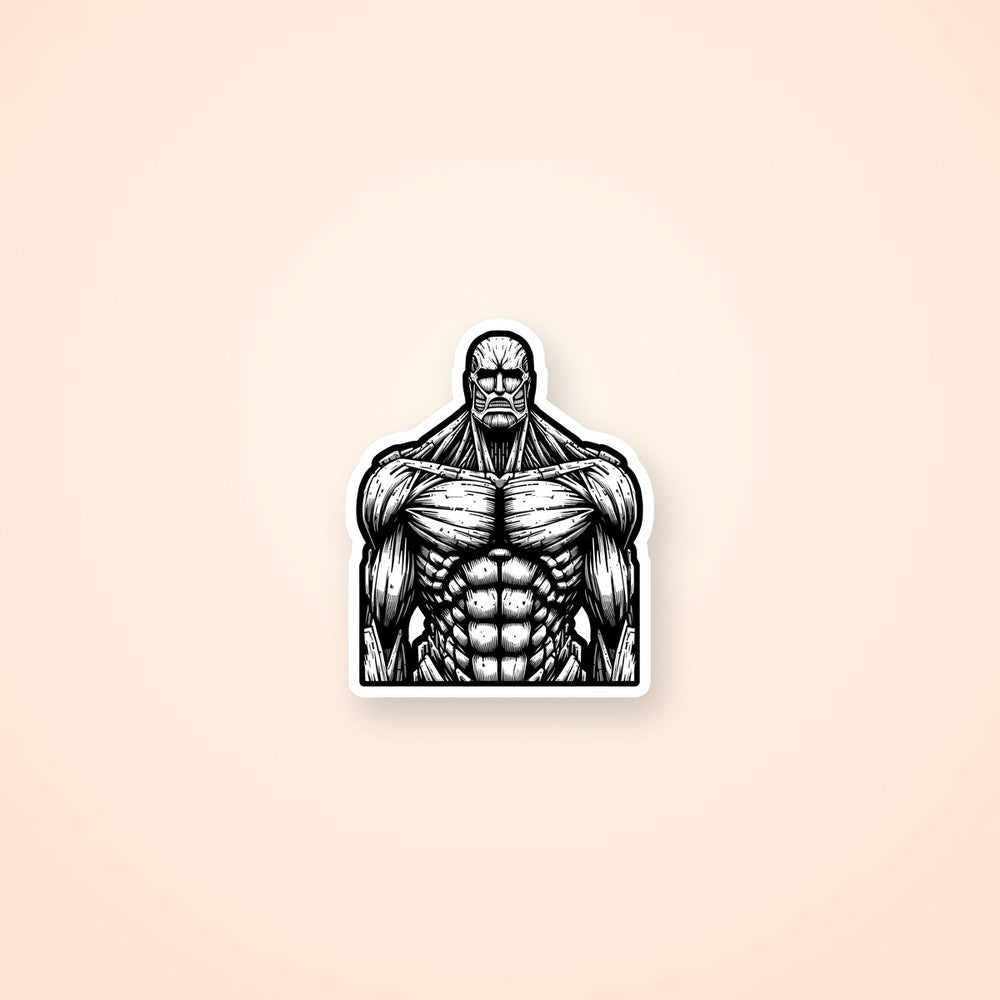 Colossal Titan Black White Aot Sticker