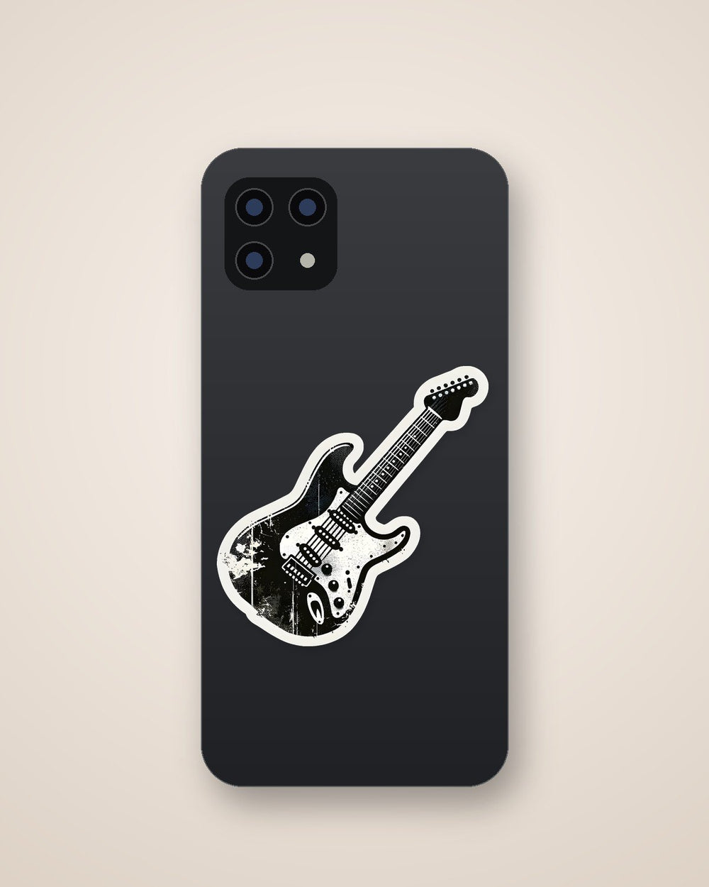 Grunge Electric Guitar Black Sticker