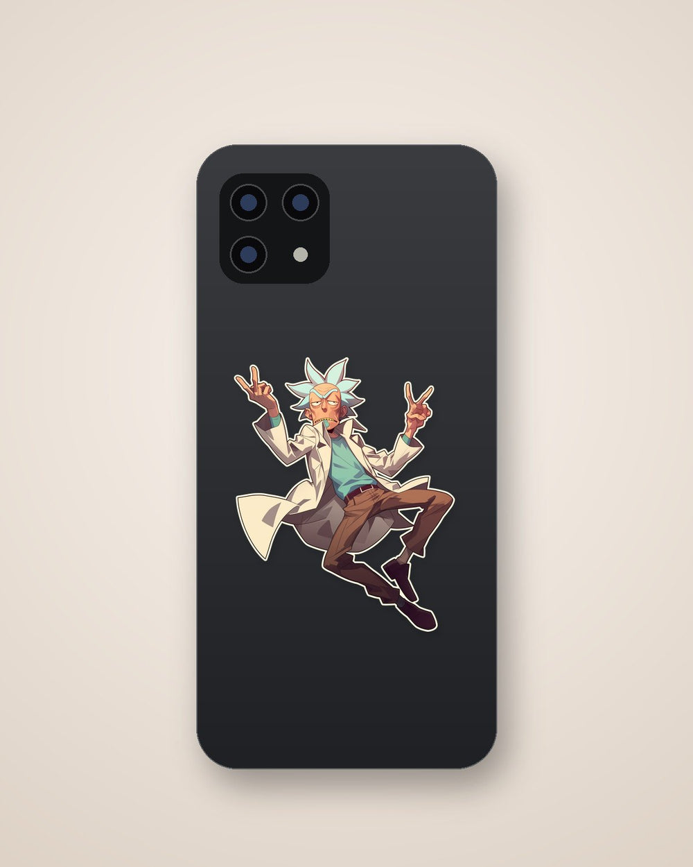 Cool Rick Sanchez Peace Sign Sticker