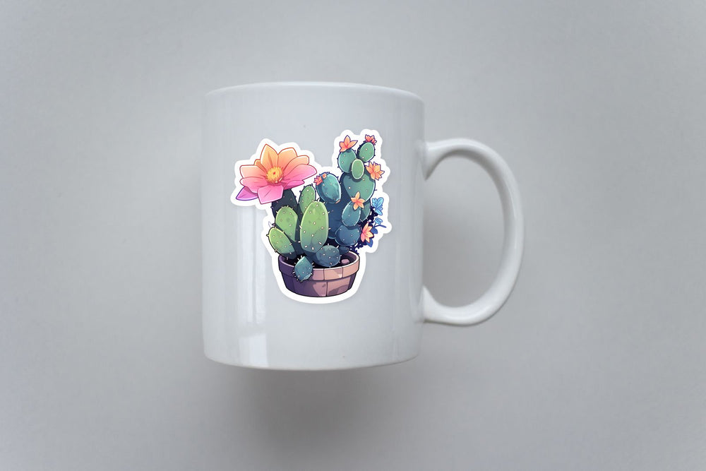 Aesthetic Blooming Cactus Sticker