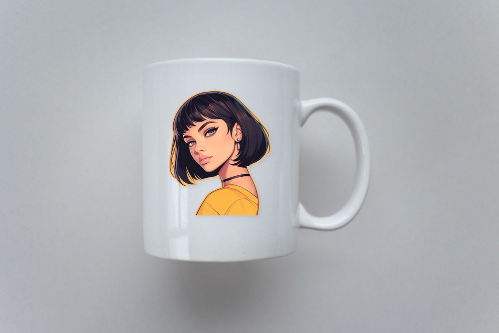 Anime Girl Short Hair Sticker