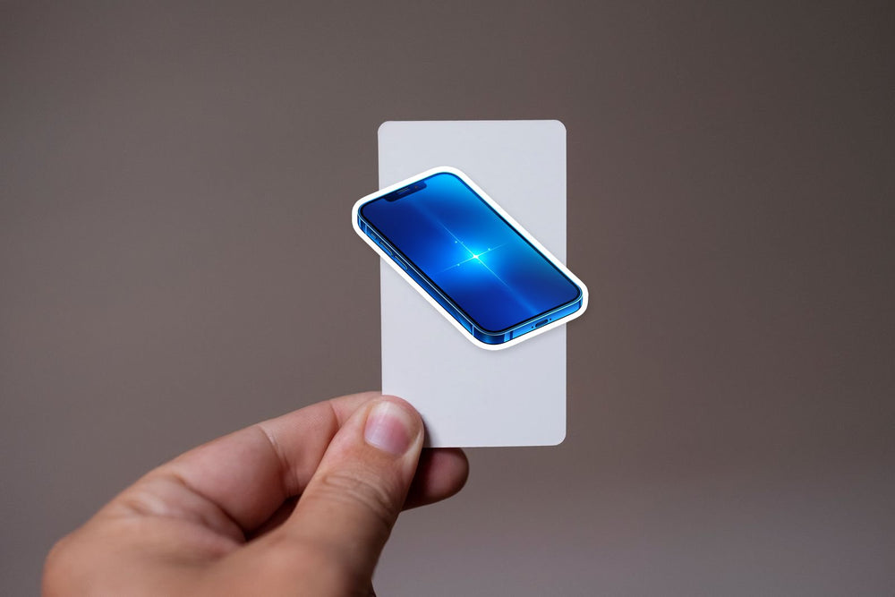 Blue Iphone Screen Glow Tech Sticker