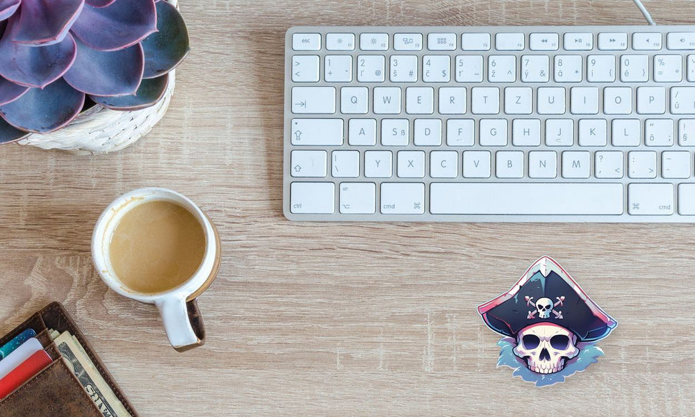Scary Skull in a Pirate Hat Sticker