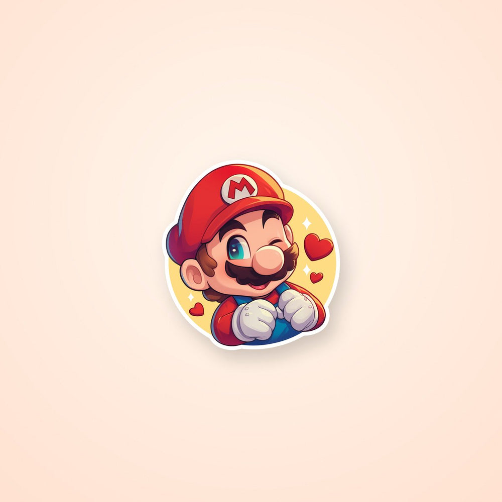 Super Mario Love Hearts Sticker