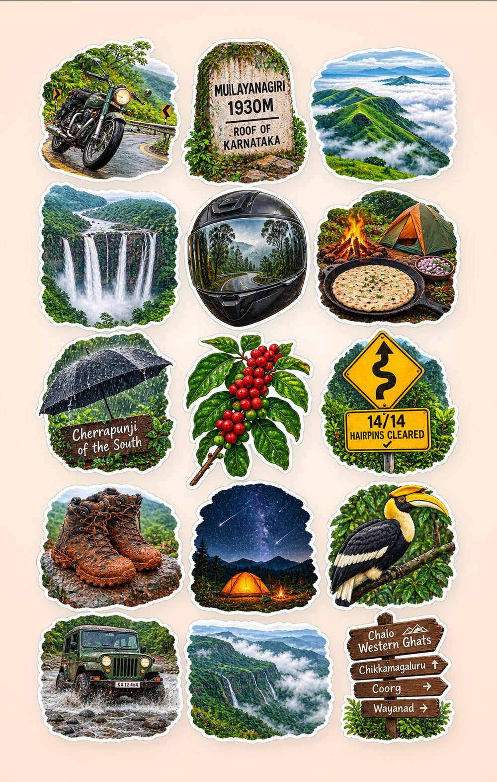 Kudremukh Sticker Set