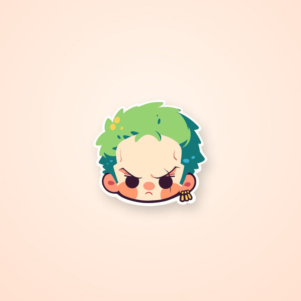 Roronoa Zoro Kawaii Head Sticker