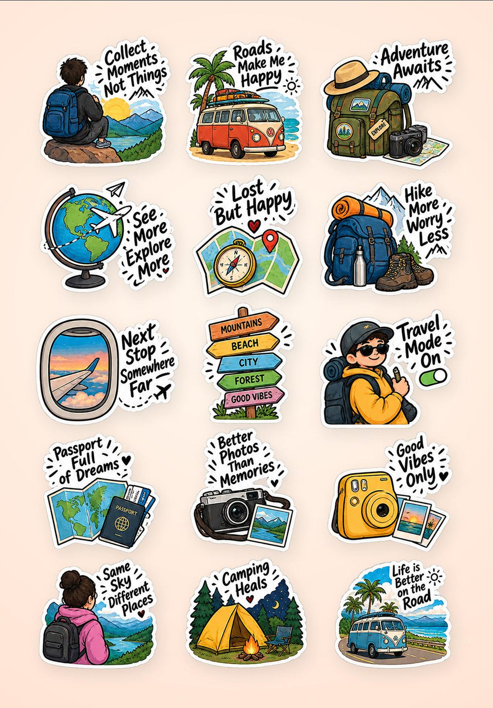 Travel & Adventure Sticker Pack 5