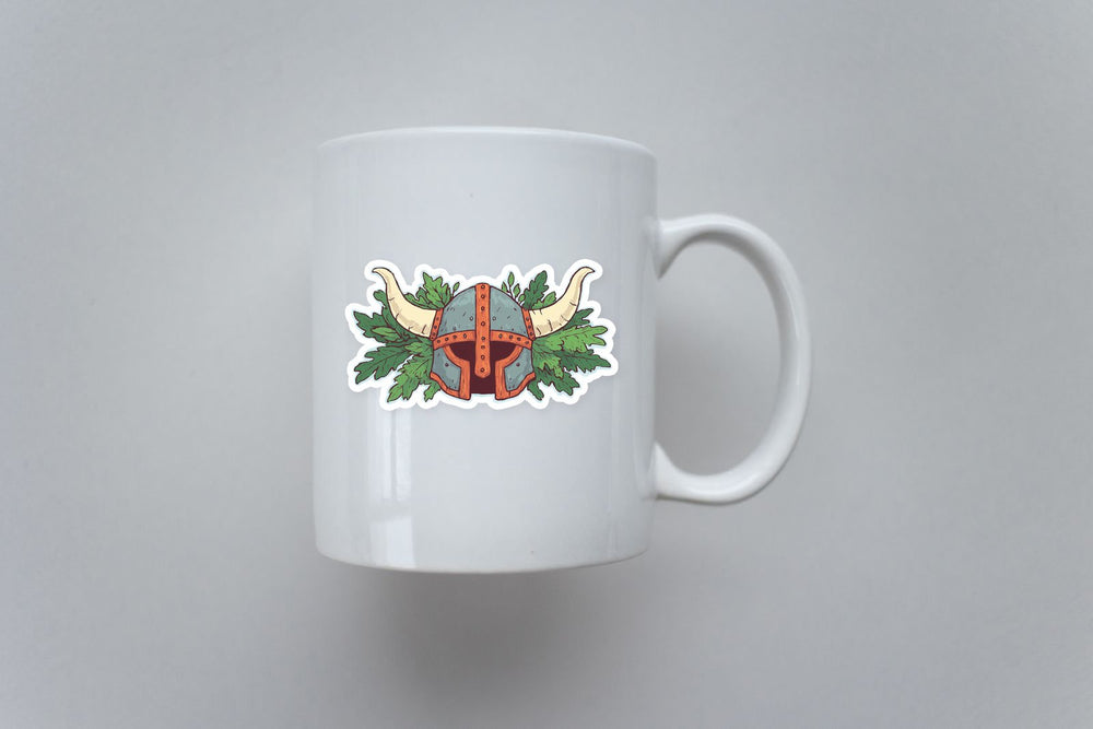 Viking Leaf Helmet Sticker